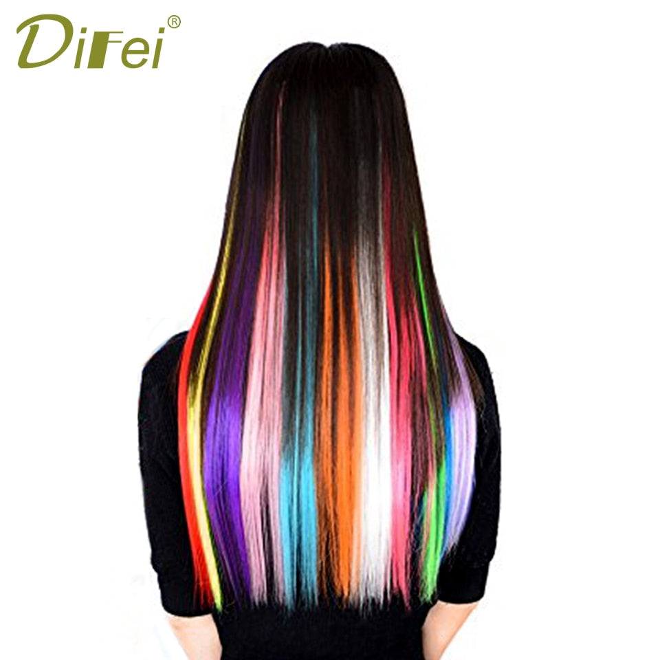 Synthetic Hair  Pieces Pink Blue Purple